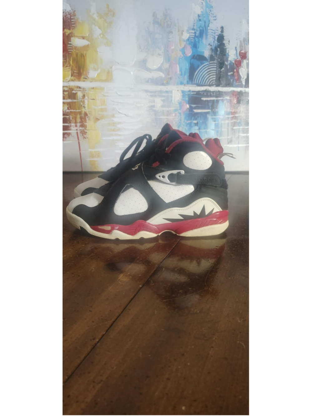 Jordan Air Jordan 8 Retro Shoes Youth Size 5.5Y Black Red Sneakers DO8731-601